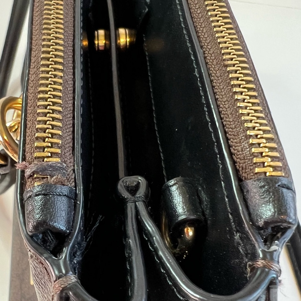 Coach Etta Brown & Black Signature Coated Canvas & Leather Carryall W/COA - Picture 12 of 14